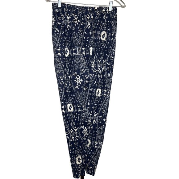 Carole Little size 20W blue & white pants elastic waist Geo print Aztec - Picture 11 of 13